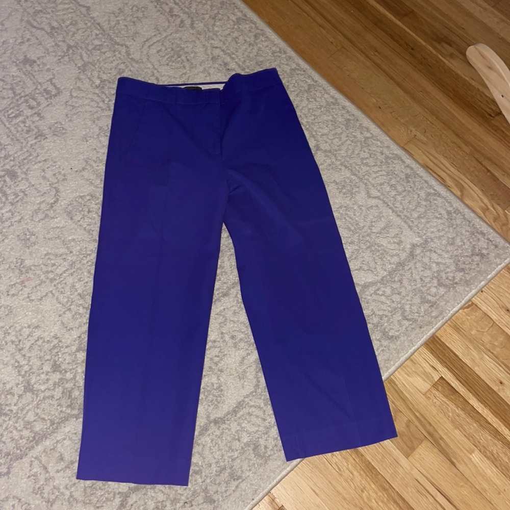 Blue cropped dress trousers from j crew ! Dress up or down :)